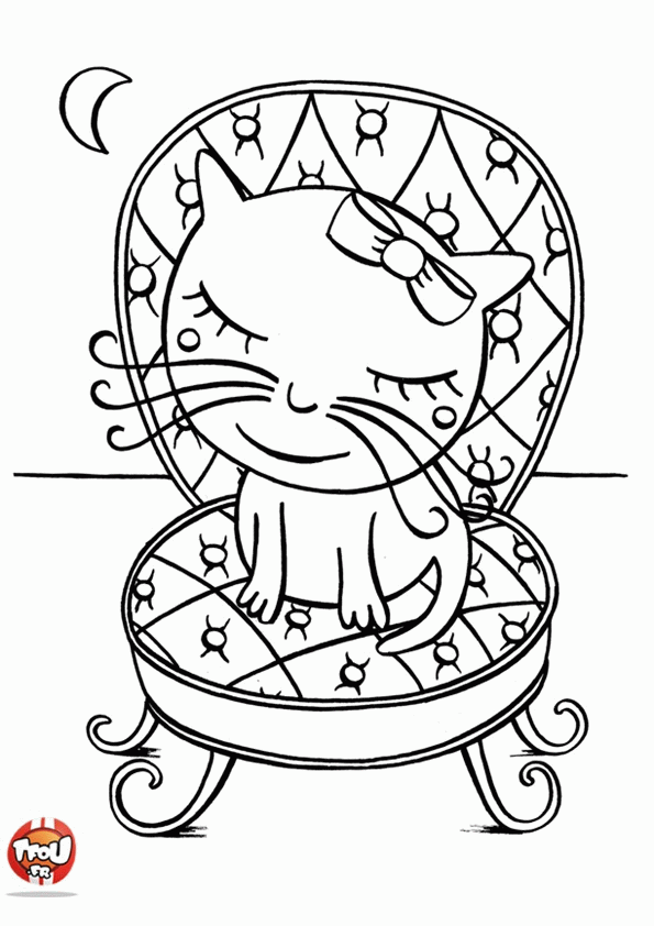 Kolorowanka Kot na Fotel - Urocza Grafika do Druku kolorowanka do druku